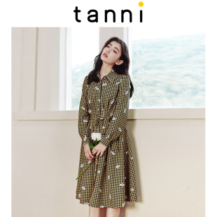 衬衫 复古X版 连衣裙收腰显瘦裙女TL31DR174B 时尚 tanni新品