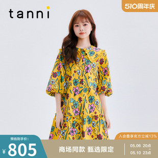 tanni爆款 连衣裙TL11DR900A 复古风娃娃领泡泡袖 追加春夏新款