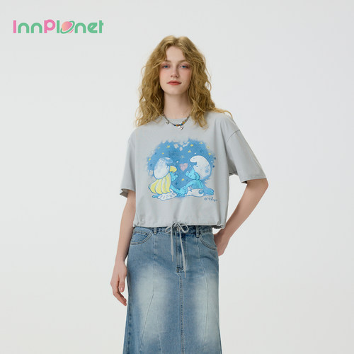 innplanet蓝精灵印花休闲T恤