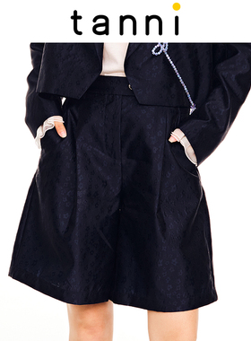 tanni新款通勤百搭气质色织提花五分西装短裤TL11SP061B