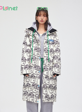 innplanet新款大力水手联名长款满印保暖羽绒服PN31DJ852A