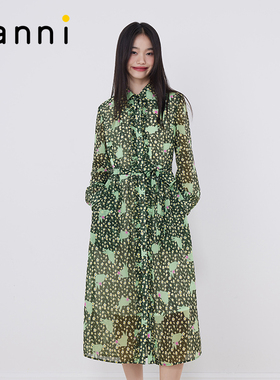 tanni新款清新碎花宽松休闲百搭优雅连衣裙TM11DR037A