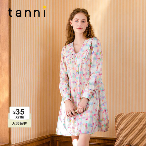 tanni可爱少女娃娃领高级连衣裙