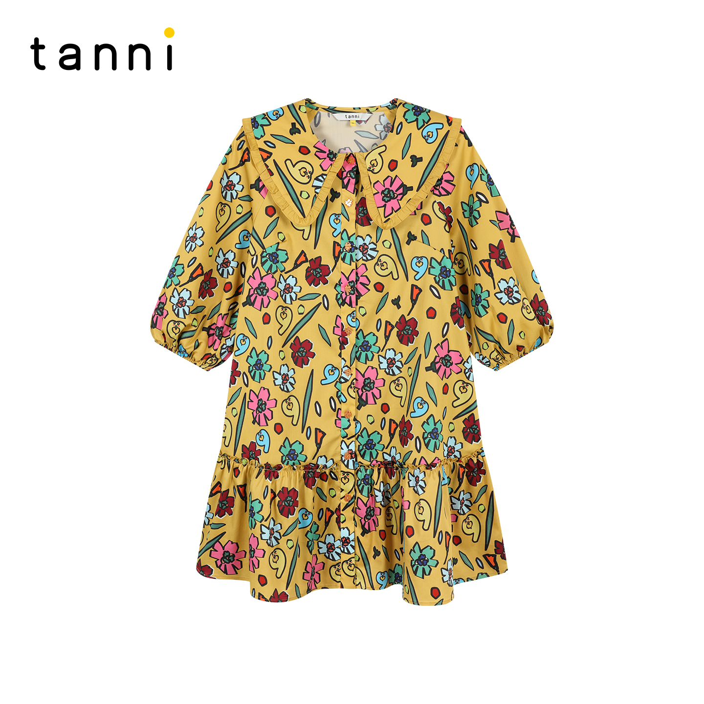 tanni向日葵甜妹度假感连衣裙