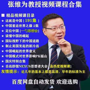 张维为教授视频课演讲讲座访谈舌战群儒这就是中国读懂中国的崛起