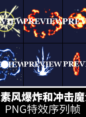 像素游戏特效序列帧爆炸冲击波技能动作PNG逐帧动画素材Aseprite