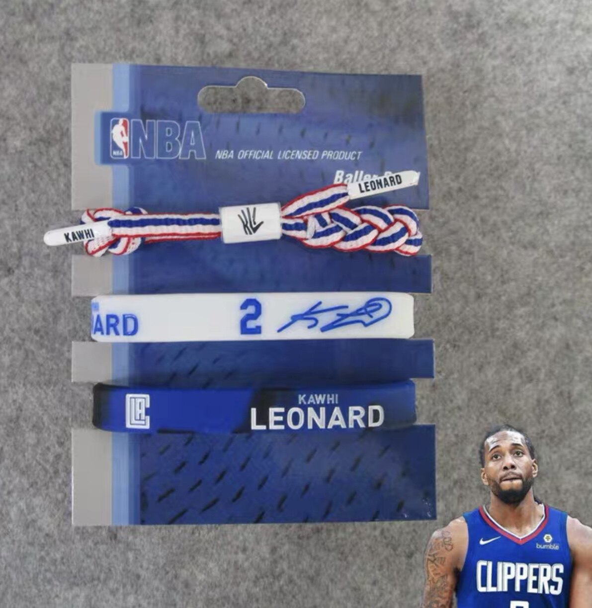 伦纳德手环nba快船2号篮球球星小卡运动夜光硅胶腕带送礼物男朋友