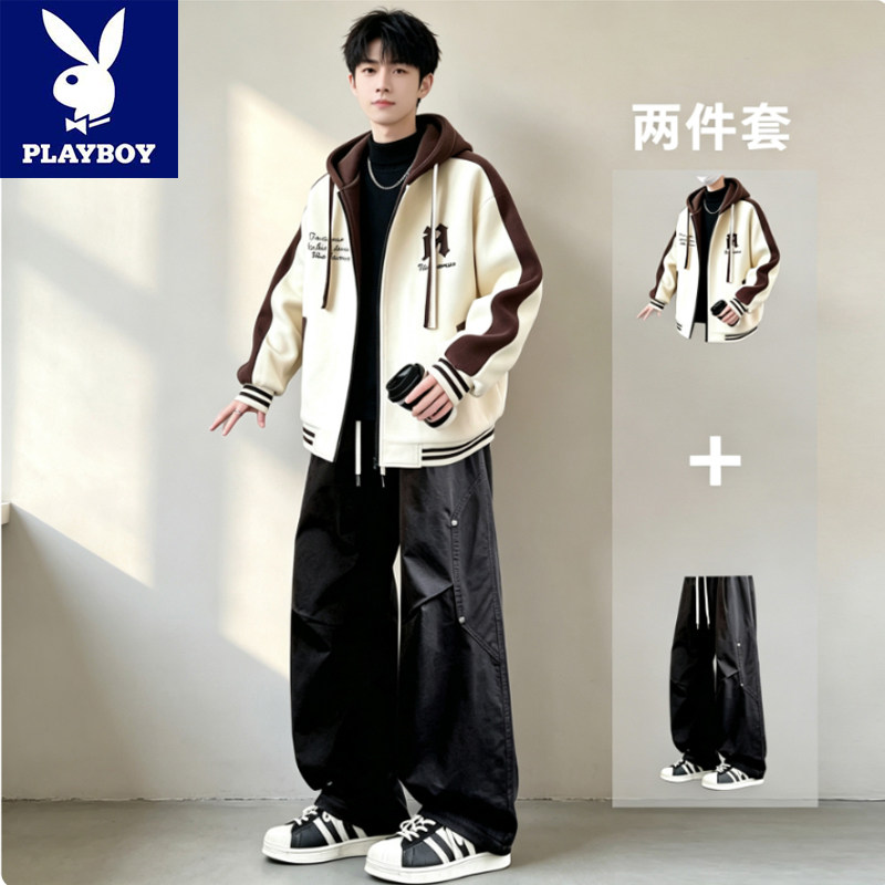 花花公子正品卫衣棒球服裤子套装