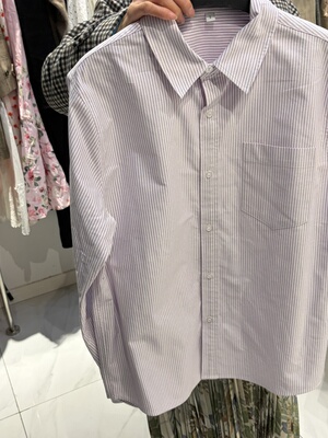 紫色条纹 衬衫