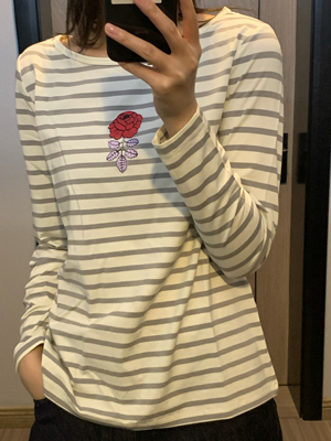 Rosatown 条纹 花朵 长袖 多色 920