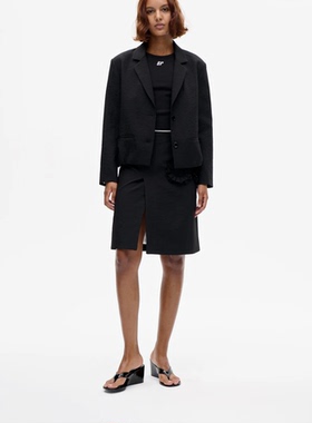 bp 黑色 套装 花朵 半裙