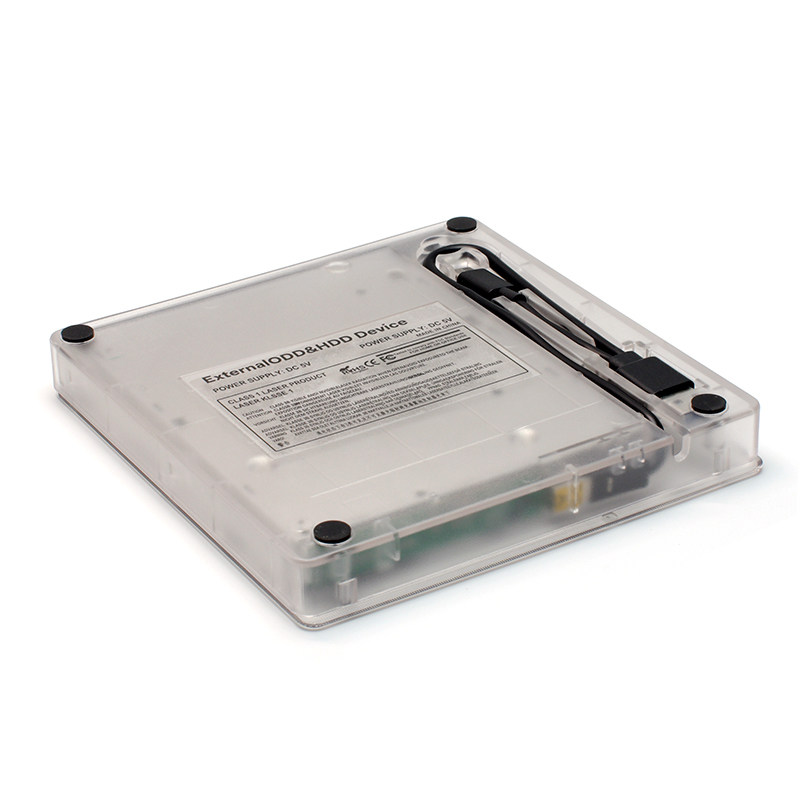 새로운 투명 3.0 버너 DVD 노트북 데스크탑 외부 TYPE-C+USB3.0 RW 모바일 광학 드라이브 박스