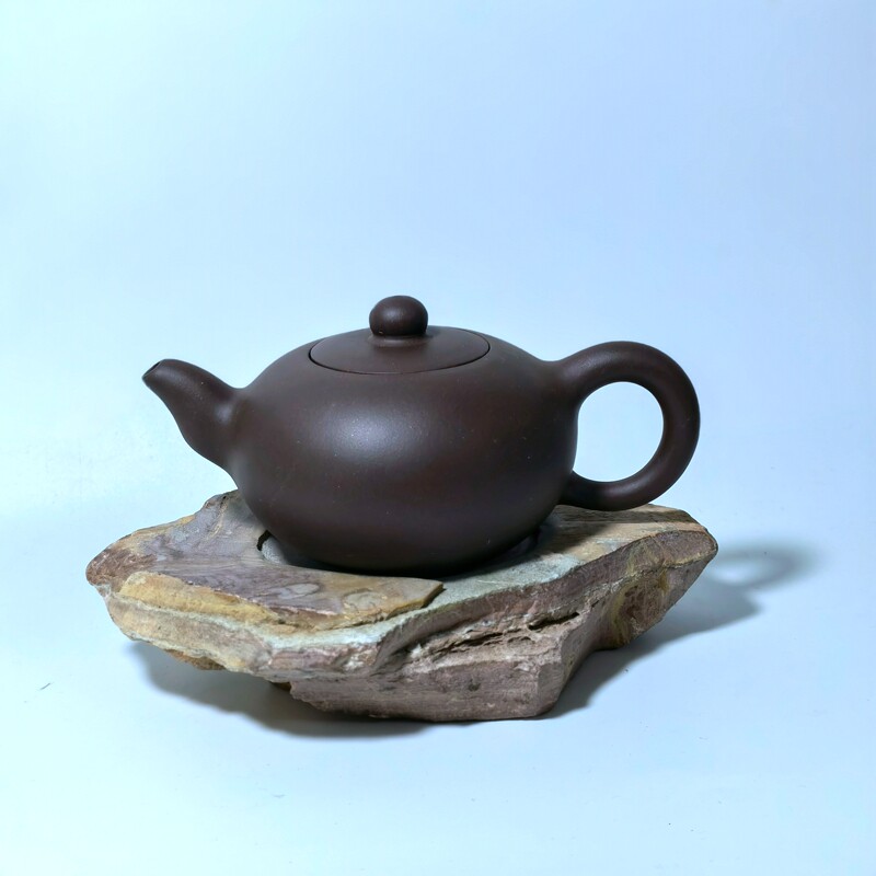 宜兴紫砂茶壶老紫砂一厂早期经典泡茶茶壶 235cc原矿紫泥一粒珠壶