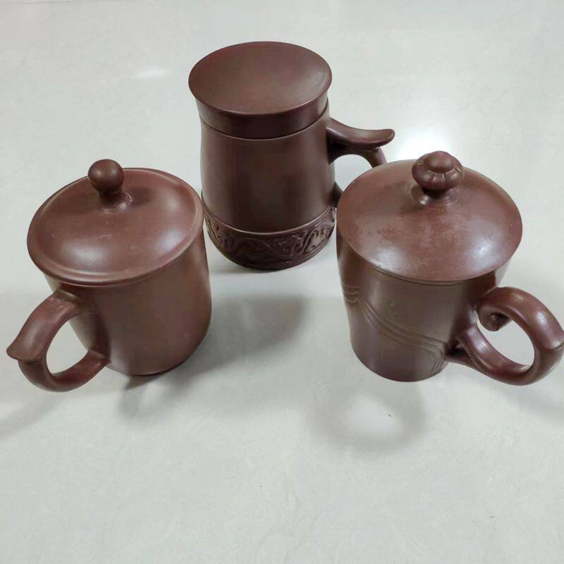 宜兴紫砂二厂老料库存杂款盖杯茶具主人茶杯黄龙山原矿泥怀旧推荐