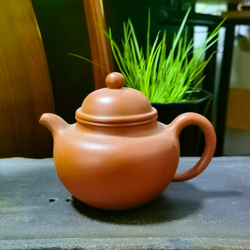 宜兴紫砂壶传统经典壶形黄龙山原矿朱泥310cc掇球壶实力陶手精制