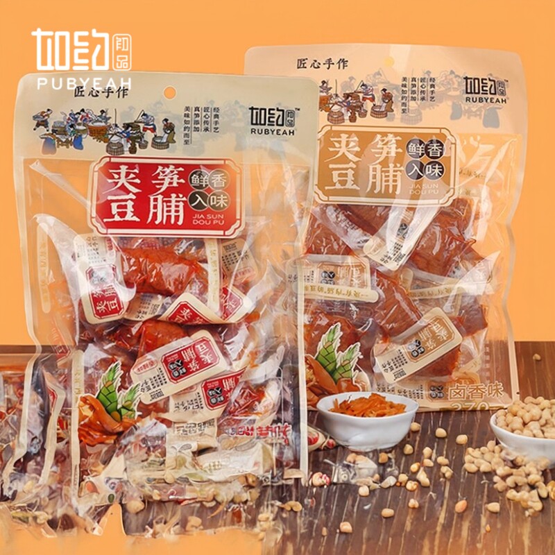 如约夹笋豆脯笋丝豆干袋装笋夹豆干香辣卤味手撕素食肉豆脯豆腐干