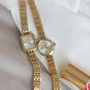 聚利时手表女钢链小金表韩国简约气质小盘女士手表学生复古手链表