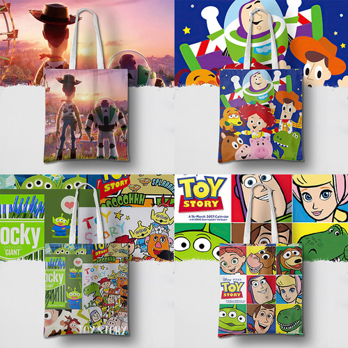 玩具总动员个性帆布包购物袋巴斯光年三眼仔单肩包手提袋男女包包