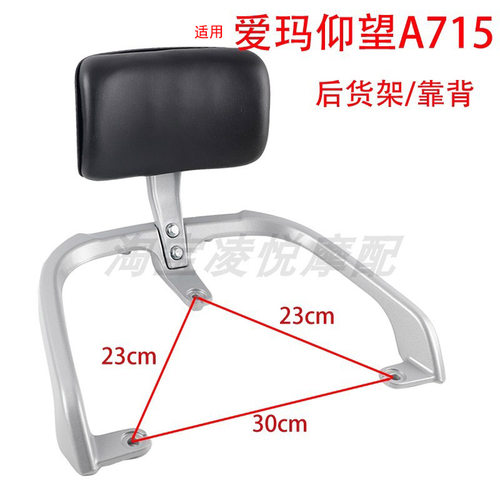 适用于爱玛仰望A715后货架尾架靠背绿源S18 ZS18尾箱支架尾翼靠垫