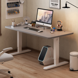 简约卧室电脑桌手摇升降桌台式书桌学习桌放置台电竞桌工作台