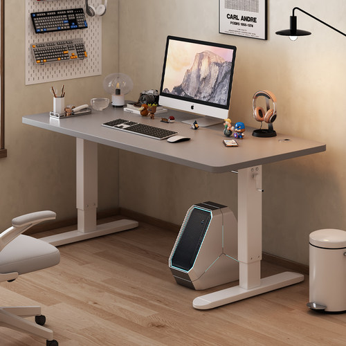 电脑桌台式家用卧室手摇升降桌