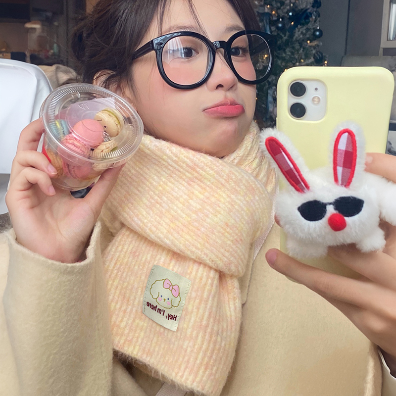 吴皮皮定制 美徉徉含羊毛围巾女冬季学生jk氛围感保暖护颈围脖