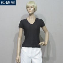 依兰ELANIE女装 可可色针织T恤 V领短袖 夏款 专柜正品 亏本特卖