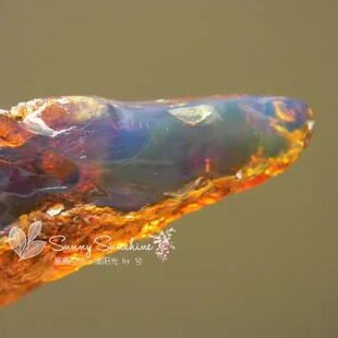 素朴的多米尼加蓝珀原石 原石摆件吊坠手把件一物一拍 精品透水