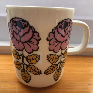 (上海仓现货) Marimekko Vihkiruusu马克杯 粉色玫瑰