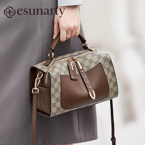 老花手提包包女2026新款时尚波士顿枕头包高级感休闲妈妈包斜挎包