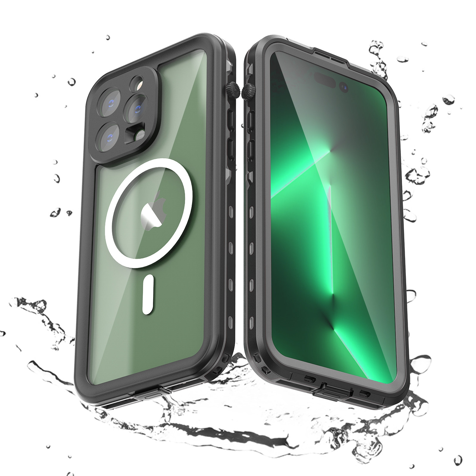 防水款适用iPhone17 Pro Max手机壳15 Pro全包边Plus苹果15户外14三防Magsafe磁吸13保护
