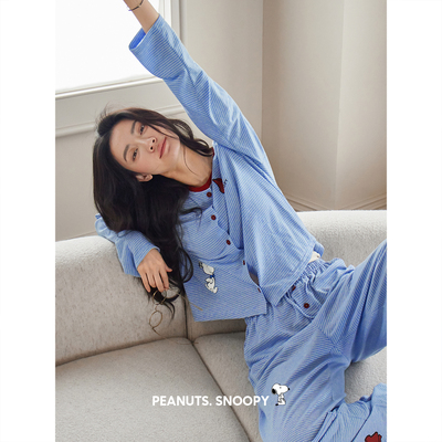 睡衣女春秋款柔软莫代尔棉家居服