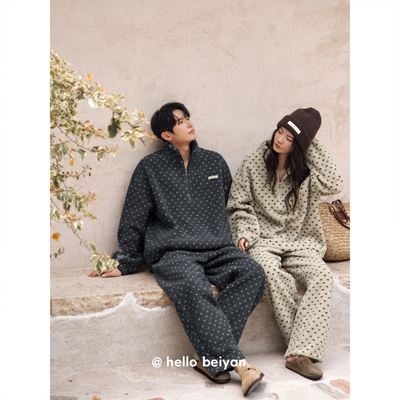 珊瑚绒情侣睡衣冬季羊羔绒家居服