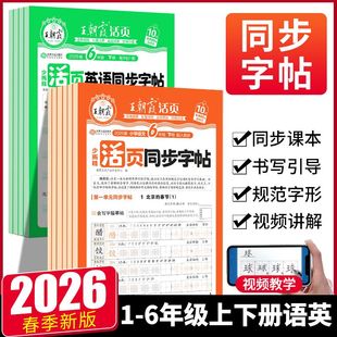 2026秋王朝霞活页字帖一二三四五六年级下册上册语文英语同步字帖连字帖人教版 铅笔钢笔楷书字帖朝霞活页字帖