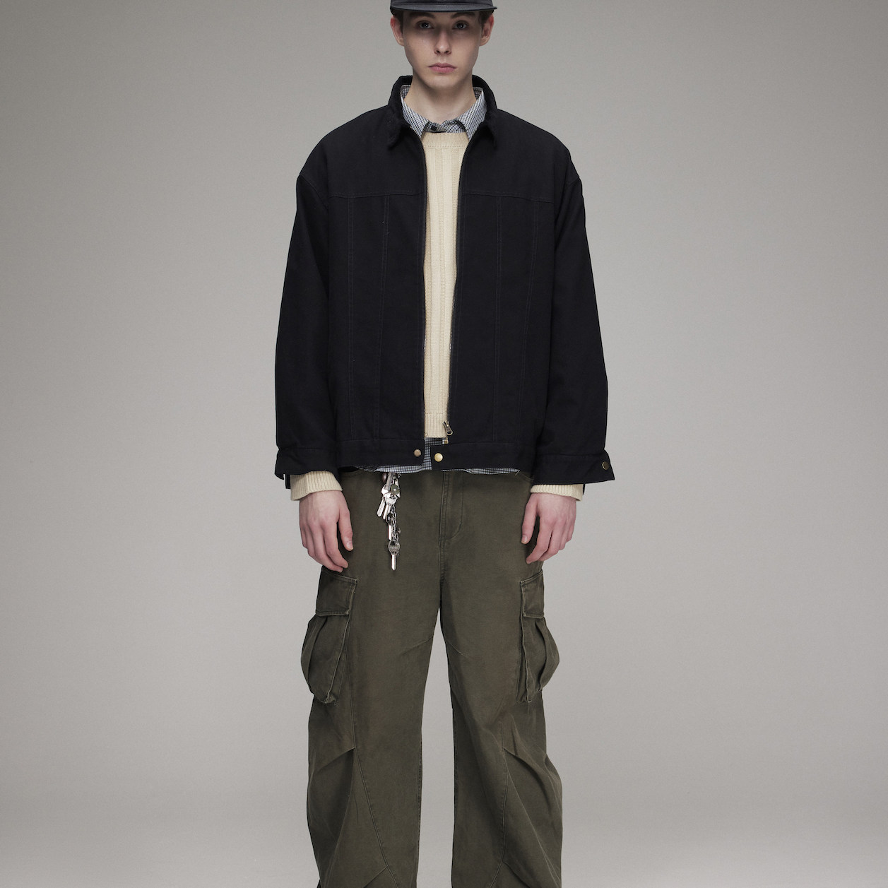 south life秋季新款美式简约风复古阿美咔叽夹克外套男女短款上衣