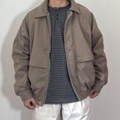 秋冬日系纯色呢料翻领夹克工装 south life 复古休闲棉衣外套男女