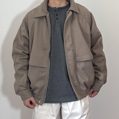 south life 秋冬日系纯色呢料翻领夹克工装复古休闲棉衣外套男女