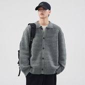 south 毛线衣外套 男女宽松保暖秋冬季 life春秋翻领纽扣开衫 针织衫