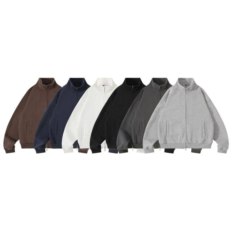 south life秋冬420G克重磅百搭基础纯色立领开衫拉链运动外套情侣