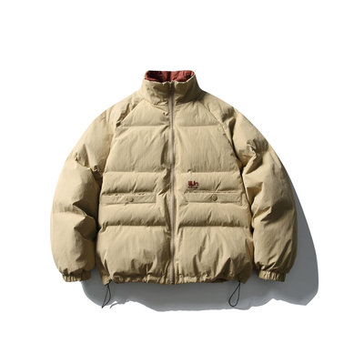 south life 冬季百搭保暖撞色拼接假两件立领棉衣男女情侣外套