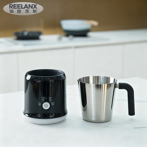 reelanx加热奶泡机分体式电动咖啡打奶器冷热牛奶起泡器家用搅拌