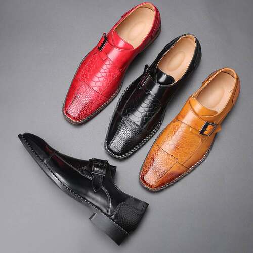 Big yards wingtip shoes buckle men shoes 38-48 大码搭扣男鞋