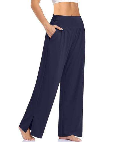 Flowy pajama pants2022女式阔腿休闲宽松瑜伽纯色居家舒适运动裤