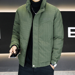 男士棉衣新款2025爆款立领冬季外套青年橄榄绿色休闲30-40岁棉服5