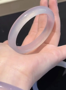 冰种猫眼石手镯女高冰白月光玉镯香槟金个性新中式镯子