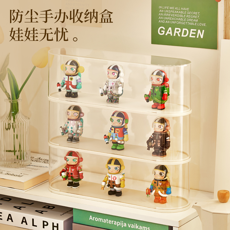盲盒展示架壁挂式手办盒收纳泡泡玛特挂墙展示盒防尘吧唧柜置物架