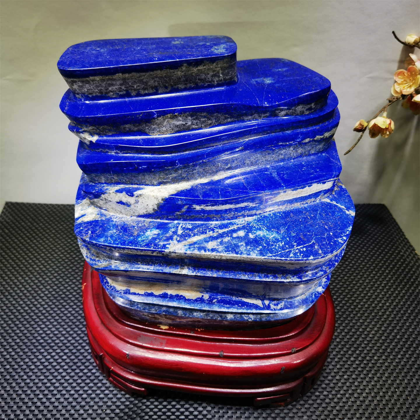 纯天然青金石原石摆件 蓝色宝石观赏石奇石收藏 家居办公桌面摆件