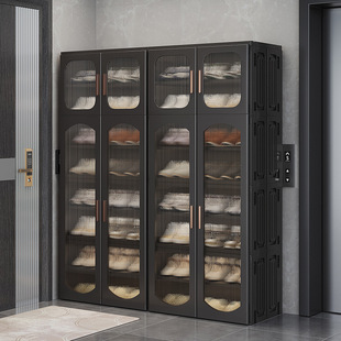 门口外楼道鞋柜家用折叠免安装鞋架大容量轻奢高级感一体收纳柜