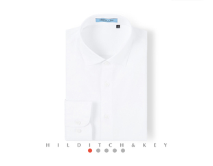 英国Hilditch&Key男士长袖衬衫 商务白色棉+桑蚕丝HS-1000