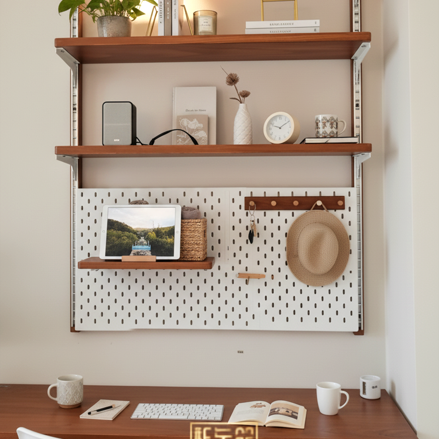 可调层板洞洞板书架置物架系统